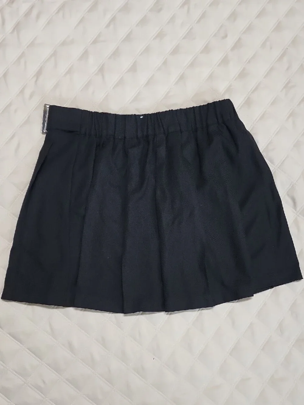 Justice Girl's Black Pleated Skort with I Love Snoopy Heart Patch XL